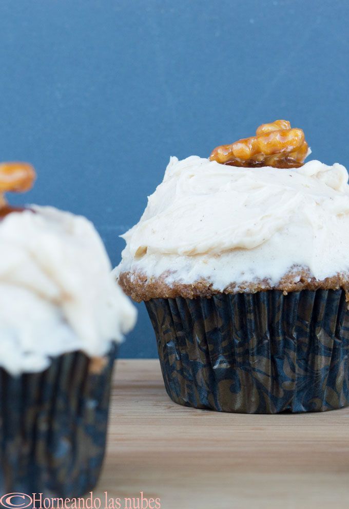 Cupcakes de calabacín, nueces y canela
